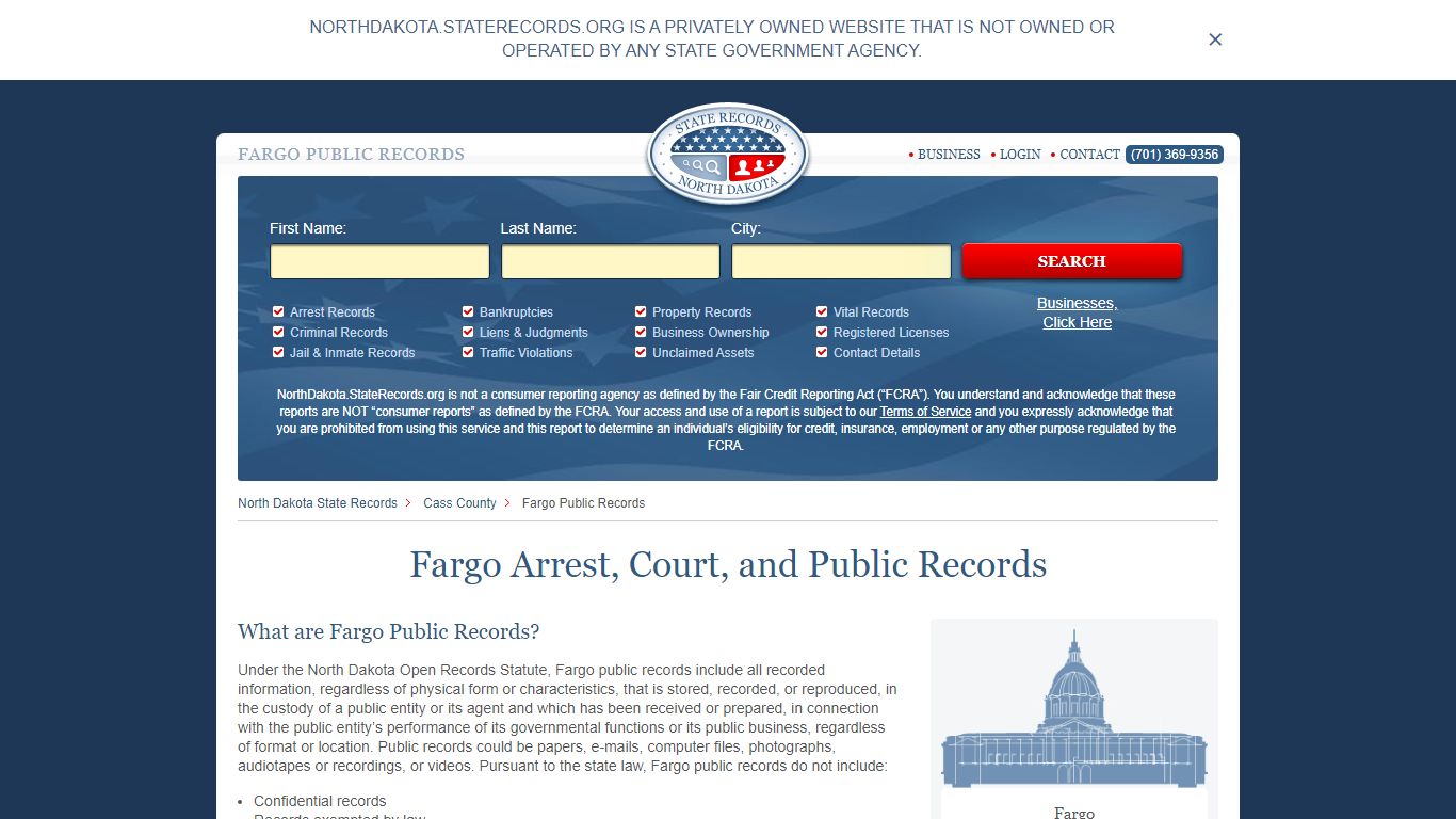 Fargo Arrest and Public Records | North Dakota.StateRecords.org