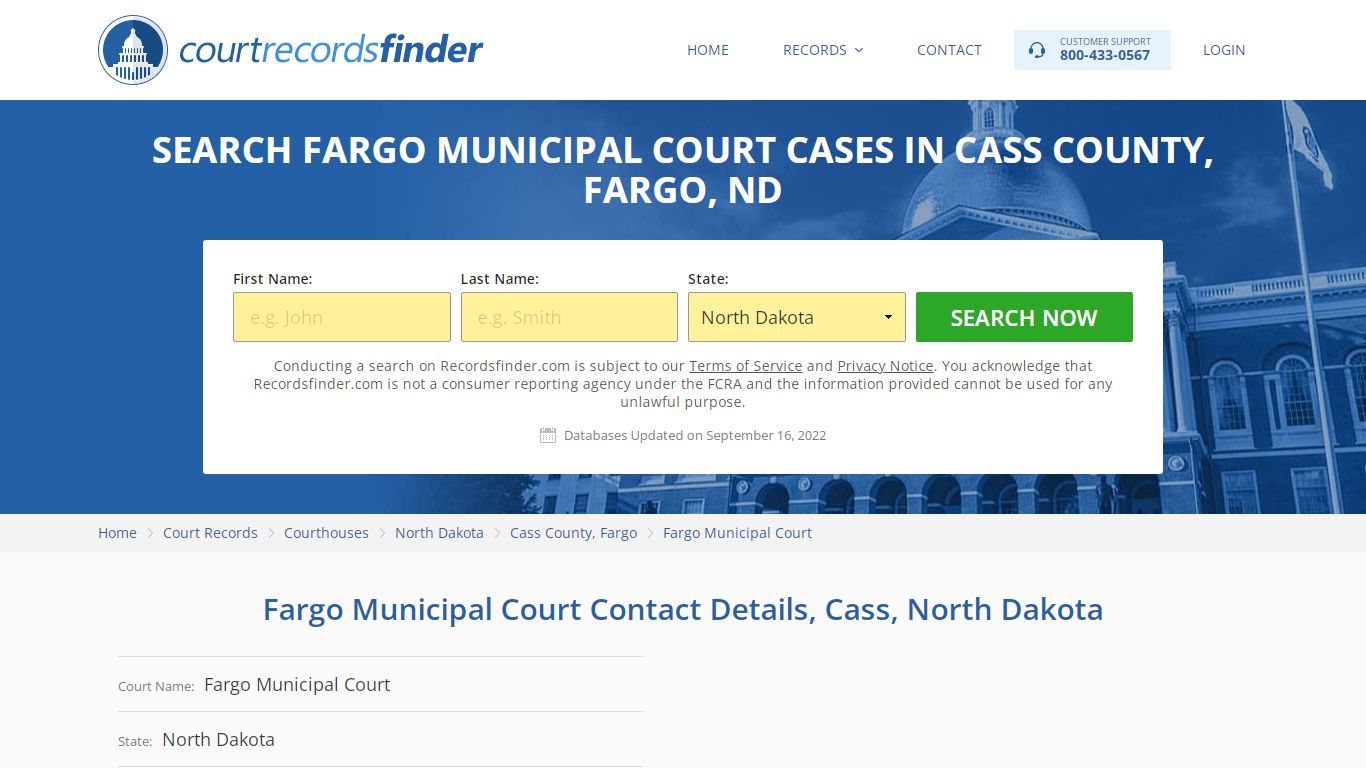 Fargo Municipal Court Case Search - Cass County, ND - RecordsFinder